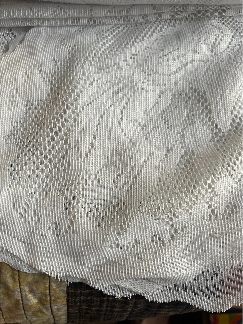 Vintage White Lace Nativity Scene Tablecloth or Decorative Fabric